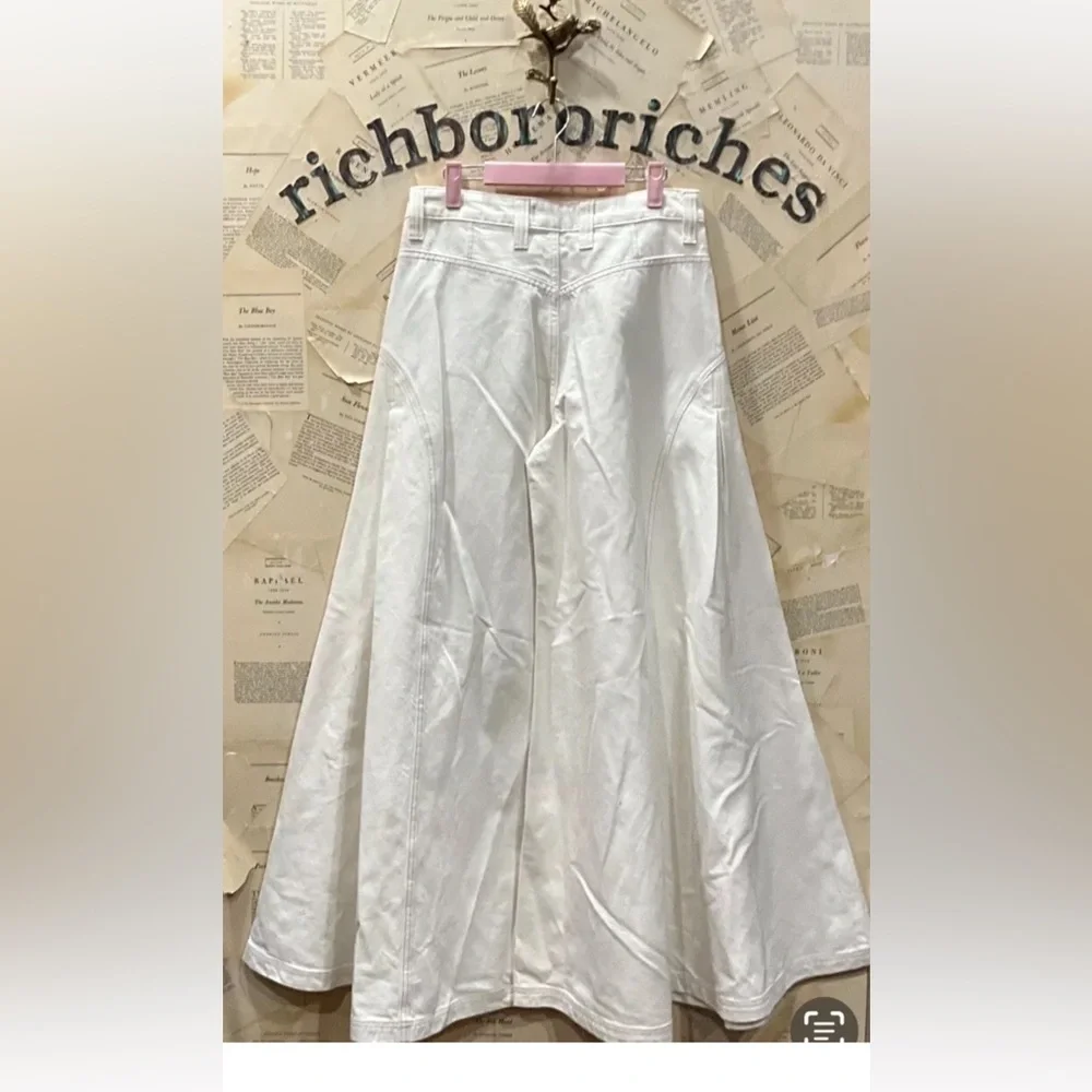 Free People Pandora Wide Leg Jeans We The Free Pleated Front Pockets Heavenly - Picture 7 of 7